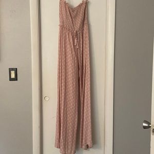 Light pink wide leg jumpsuit